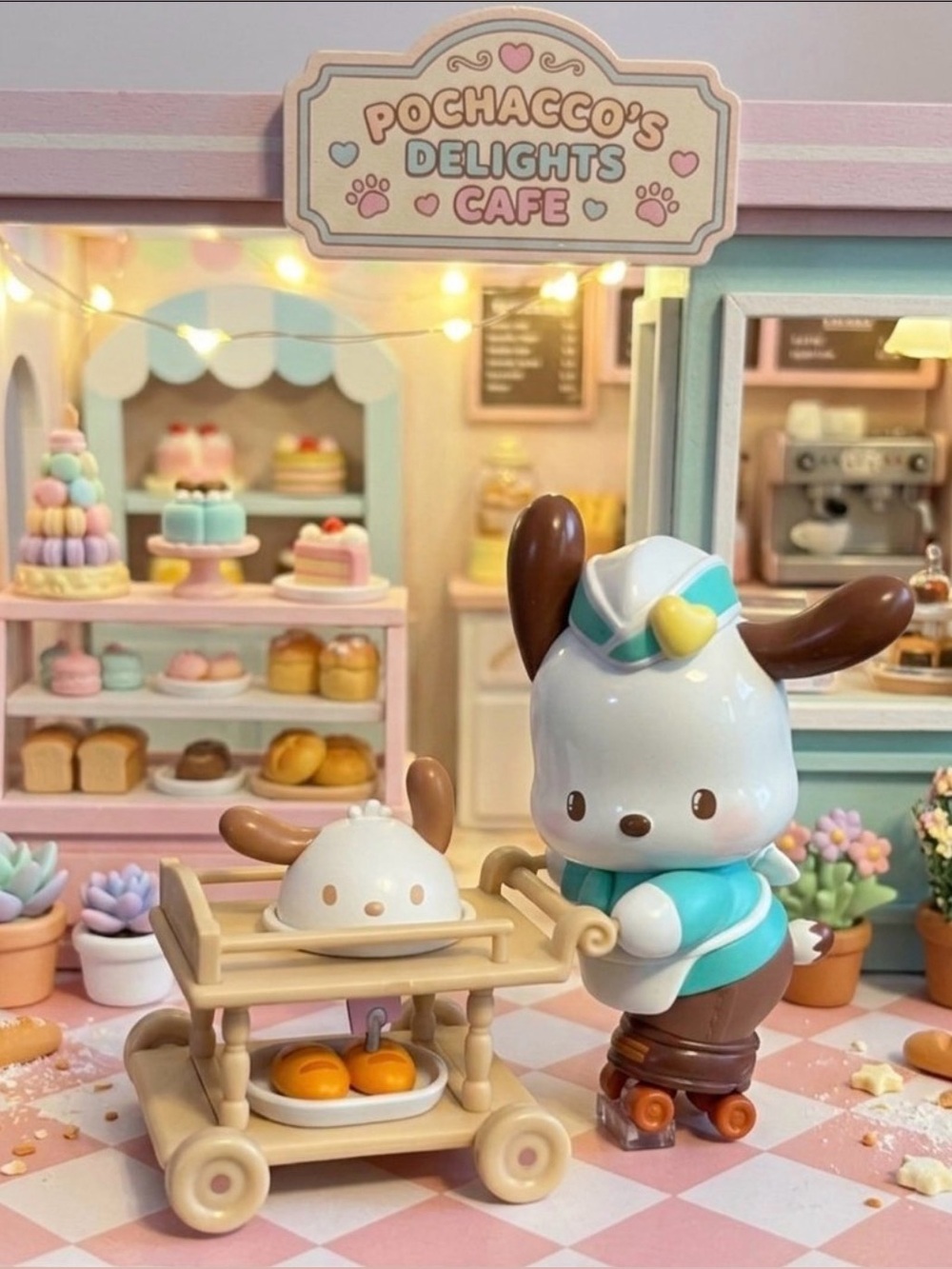 🐶 Adorable Pochacco Roller Skating Restaurant Figure Series 🩵